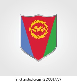 Eritrea Flag with Shield Frame