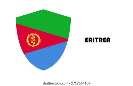 Eritrea flag in shield shape (badge)