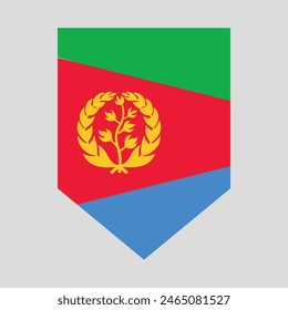 Eritrea Flag in Shield Shape Frame