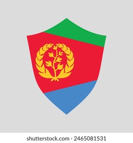 Eritrea Flag in Shield Shape Frame