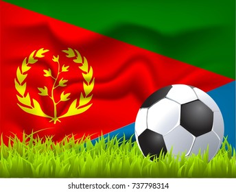 Eritrea flag and soccer ball