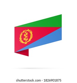 Flaggenstaatsymbol von Eritrea einzeln auf nationalem Hintergrund. Grußkarte Nationaler Unabhängigkeitstag des Staates Eritrea. Illustrationsbanner mit realistischer Staatsflagge.