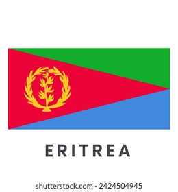 Ilustración vectorial de la bandera de Eritrea aislada sobre fondo blanco.