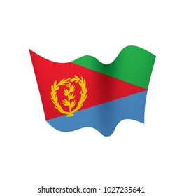 Eritrea flag, vector illustration on a white background