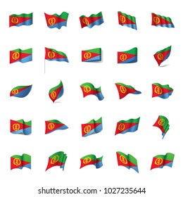 Eritrea flag, vector illustration on a white background