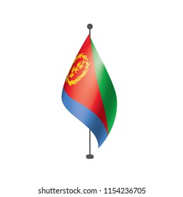 Eritrea flag, vector illustration on a white background