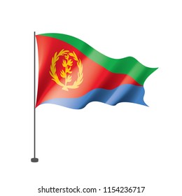 Eritrea flag, vector illustration on a white background
