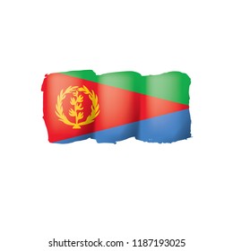 Eritrea flag, vector illustration on a white background.