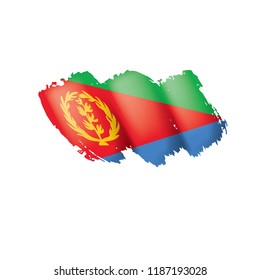 Eritrea flag, vector illustration on a white background.
