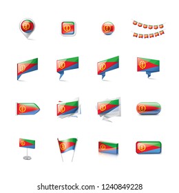 Eritrea flag, vector illustration on a white background