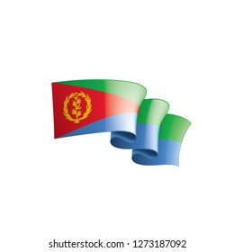 Eritrea flag, vector illustration on a white background