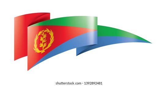 Eritrea flag, vector illustration on a white background