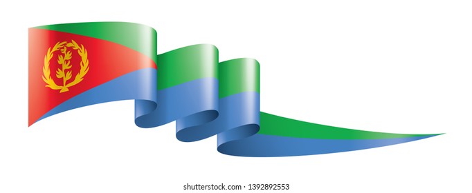 Eritrea flag, vector illustration on a white background