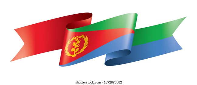 Eritrea flag, vector illustration on a white background