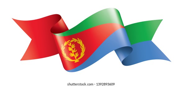 Eritrea flag, vector illustration on a white background