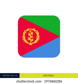 Eritrea Flag Vector Stock Illustration Design Template. Rounded Square Shape.