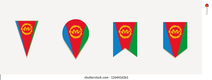 Eritrea flag in vertical design, vector illustration.