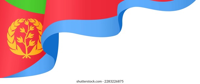 Eritrea flag wave isolated on png or transparent background