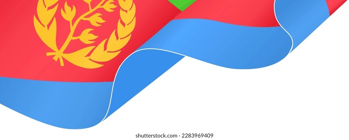 Eritrea flag wave isolated on png or transparent background