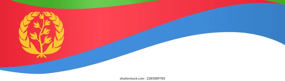Eritrea flag wave isolated on png or transparent background