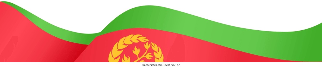 Eritrea flag wave isolated on png or transparent background