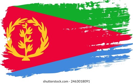Bandera de Eritrea, pincelada ancha sobre fondo transparente, Vector.