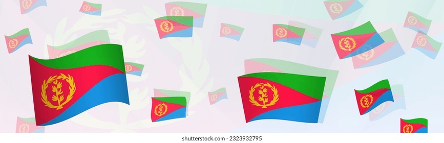 Eritrea flag-themed abstract design on a banner. Abstract background design with National flags. Vector illustration.