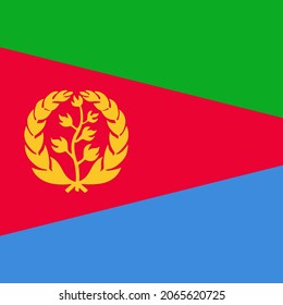Eritrea Flat Square Country Flag Icon