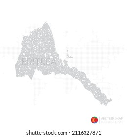 Eritrea grey map isolated on white background with abstract mesh line and point scales. Vector illustration eps 10