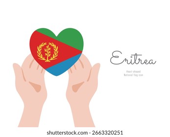[Eritrea] Ilustración vectorial de icono de mano y bandera