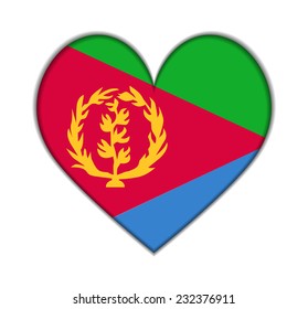 Eritrea heart flag vector illustration