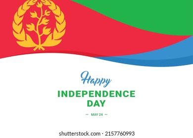 Día de la Independencia de Eritrea. Ilustración vectorial. La ilustración es adecuada para banners, volantes, pegatinas, tarjetas, etc.