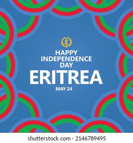 Eritrea independence day vector template with ribbon flags. African country public holiday celebrated annually on May 24.