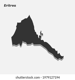 Eritrea map 3d silhouette. Vector illustration.