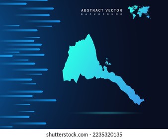 Mapa eritreo con tecnología de fondo azul abstracto.