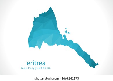 eritrea Map Abstract geometric rumpled triangular low poly style gradient graphic on white background