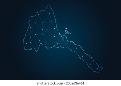eritrea map , Abstract mash line and point scales on dark background for your web site design map logo, app, ui,Travel. Vector illustration eps 10.