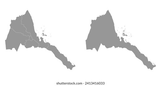 Eritrea map with administrative divisions. Vector illustration.