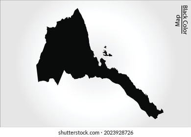 Eritrea map black Color on Backgound