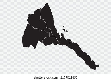 Eritrea Map black Color on White Backgound quality files Png 