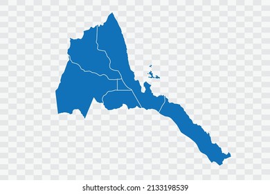 Eritrea Map blue Color on Backgound png