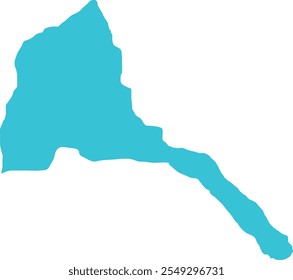 Eritrea MAP in Blue, Country Map, Eritrea, Border Map, Border line of Eritrea, Geographic Map