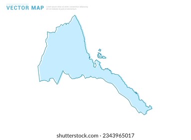Eritrea map blue silhouette isolated on white background, illustration template vector.