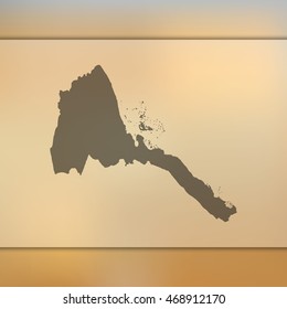 Eritrea map. Blurred background with silhouette of Eritrea map. Vector silhouette of Eritrea map