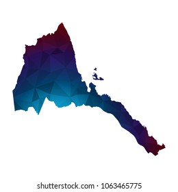 Eritrea map - Colorful Polygonal map of Eritrea rumpled triangular low poly style gradient graphic background , Vector illustration eps 10.