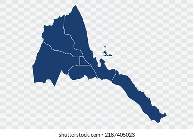 Eritrea Map dark blue Color on White Background quality files Color (043B72) png