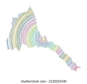Eritrea map filled with concentric circles. Sketch-style circles in the shape of the country. Vector illustration.