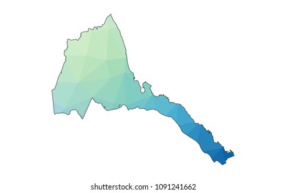 eritrea map in geometric polygonal style. eritrea map of isolated. Vector Illustration Eps10.