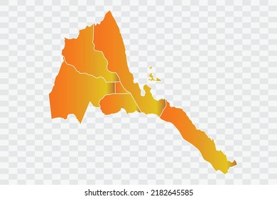 Eritrea Map Gold Dust Color on White Backgound png