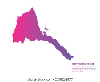 Eritrea map gradient color . on white background. 